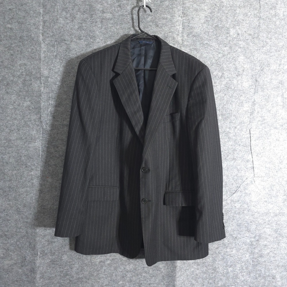 Brooks Brothers Blazer Men 45 Reg Black Pinstripe Wool Cashmere Italy Sport Coat